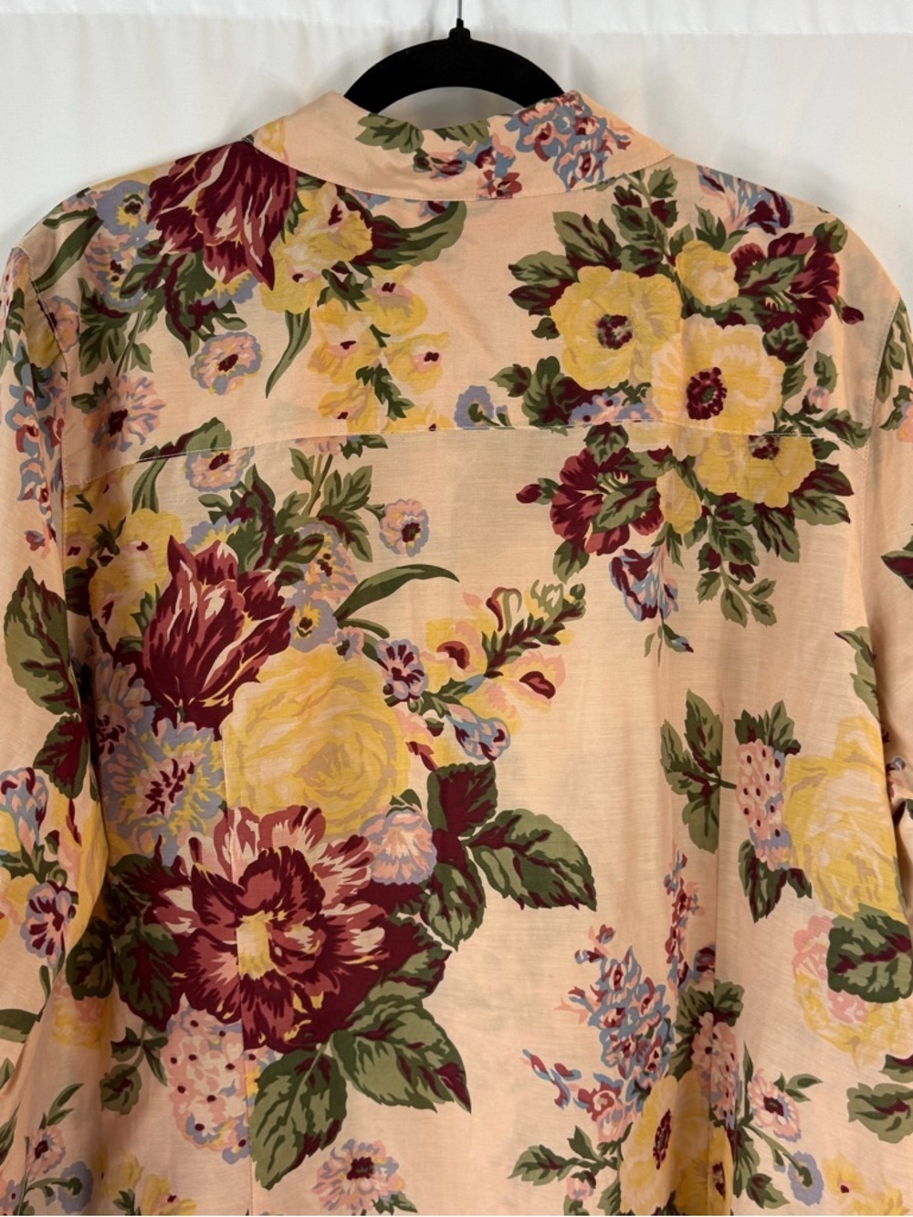 Soft Surroundings Peach Floral Tunic with Burgundy Trim size: 2X - Picture 11 of 13